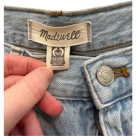 Madewell womens destroyed dad jeans in blue - Picture 9 of 13